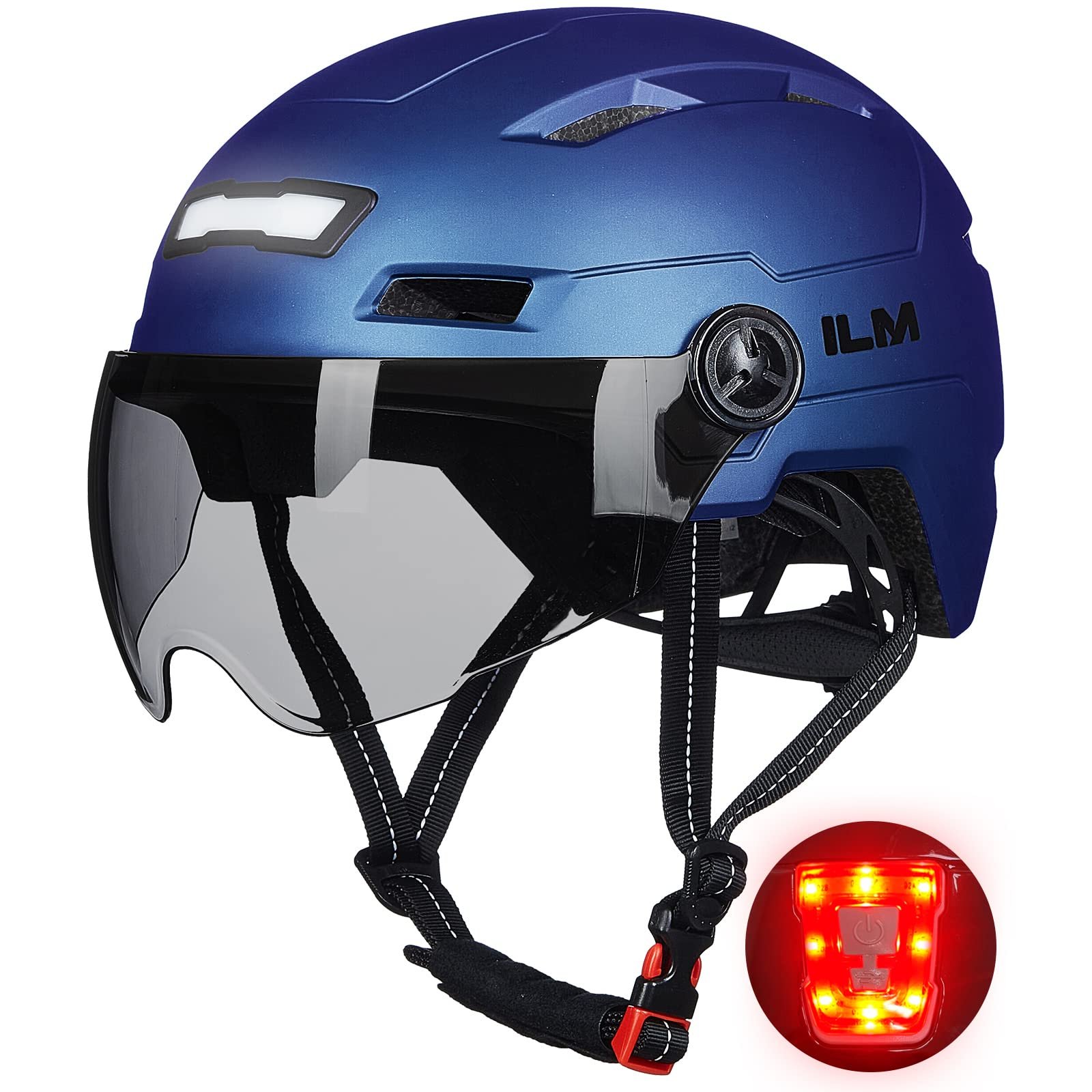 Велосипедний шолом ILM з козирком і LED підсвічуванням E3-10L, фото №1