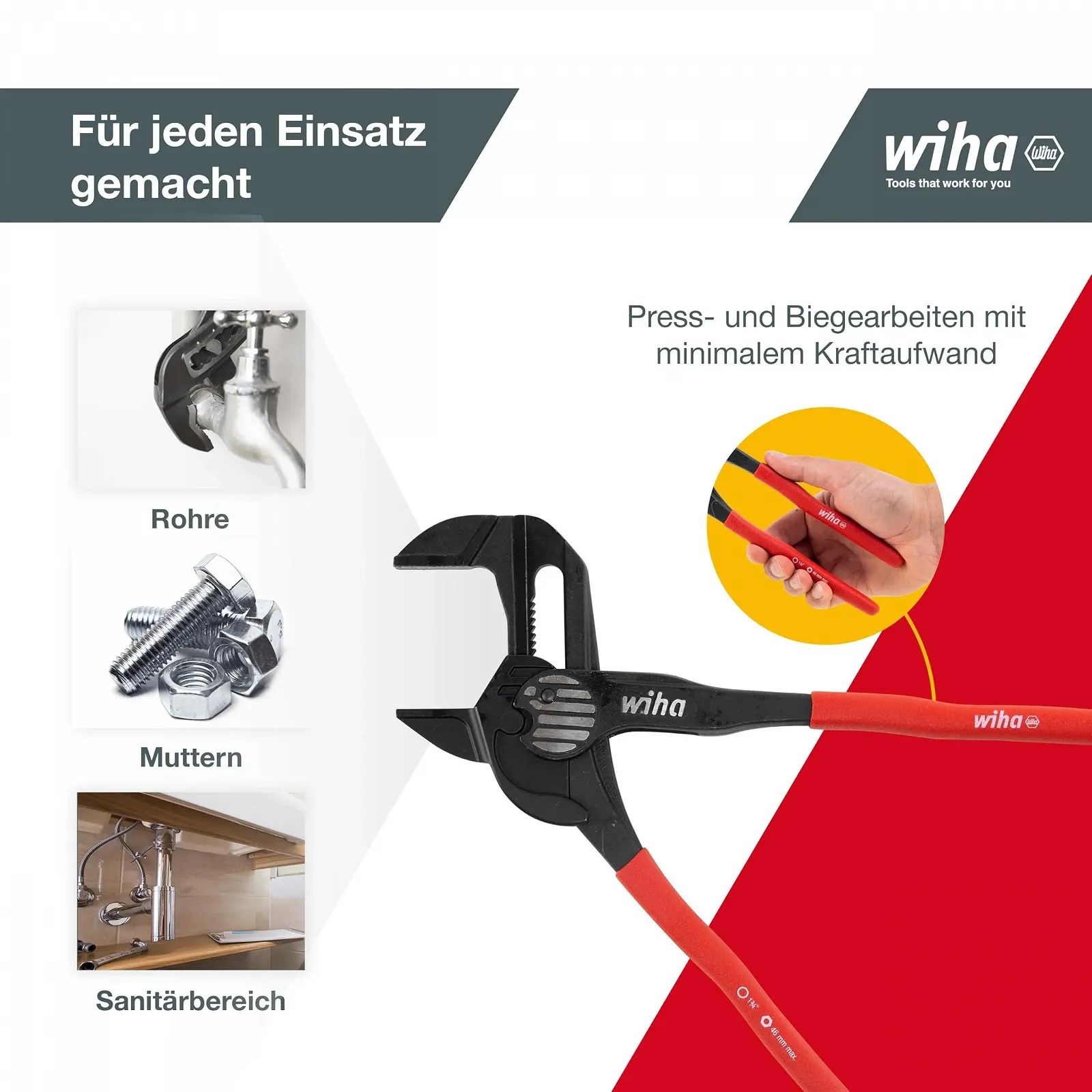 Кліщі переставні Wiha Classic (40923) I Кліщі без кнопки з храповим механізмом 250 мм, фото №5