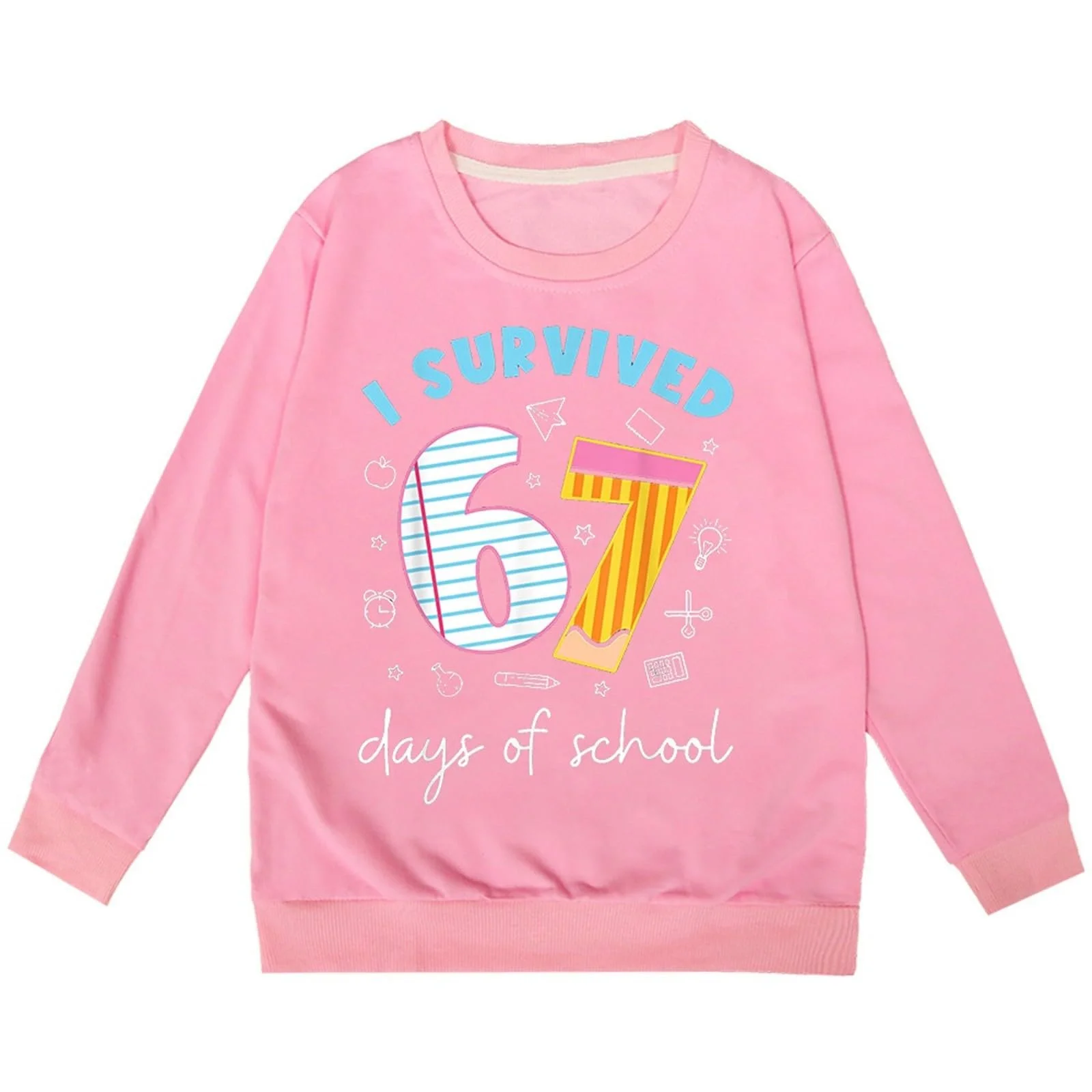 Толстовка детская Generisch Six Seven 67 Meme Мягкий Пуловер 6 7 с капюшоном, смешной дизайн, длинный рукав, повседневный свитер, легкий, многоцветный, фото №5