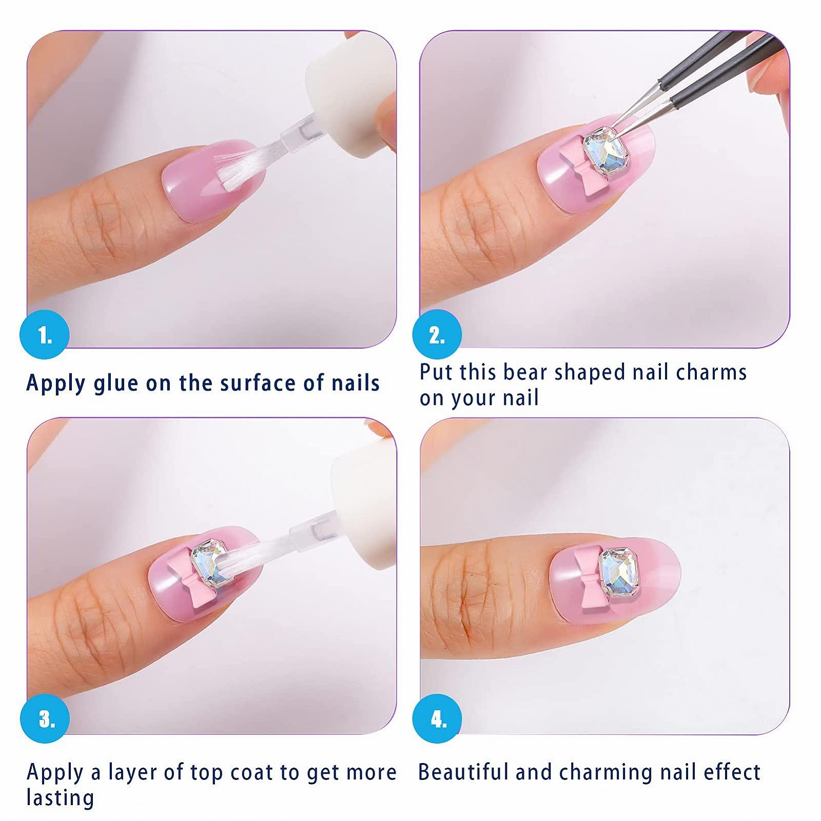 Стрази для нігтів NICENEEDED, 25 шт, 3D у формі бантиків для жінок і дівчат, фото №5