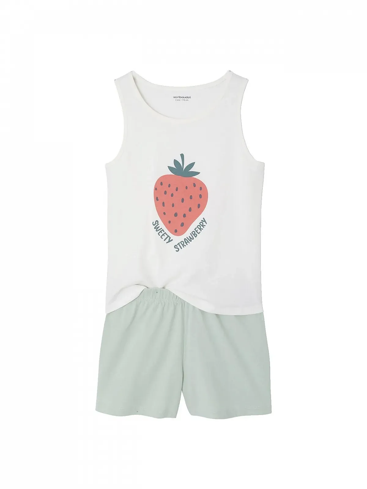 Комплект піжам Vertbaudet Шорти для дівчаток 2 шт Полуниці, фото №3 Комплект піжам Vertbaudet Шорти для дівчаток 2 шт Полуниці, фото №3