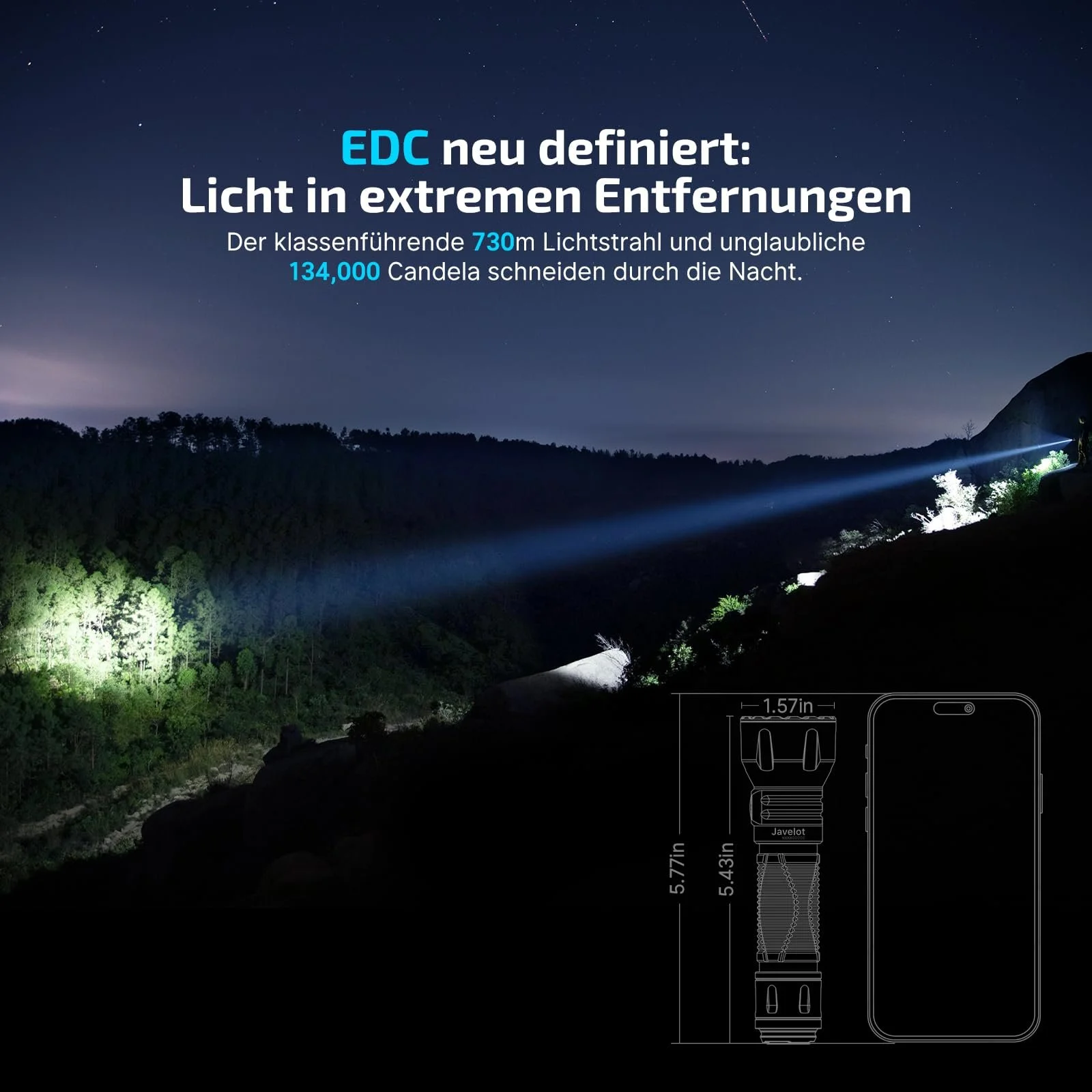 Ліхтар OLIGHT Javelot LED 1350 люмен 730 м Чорний, фото №2