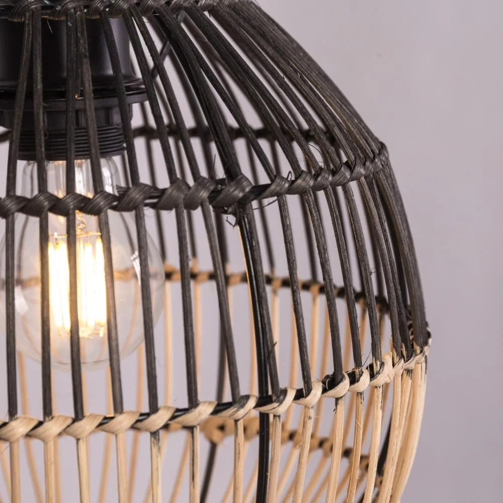 Настільна лампа Granada ротангова зі сталевою основою чорна E27 IP20, фото №2