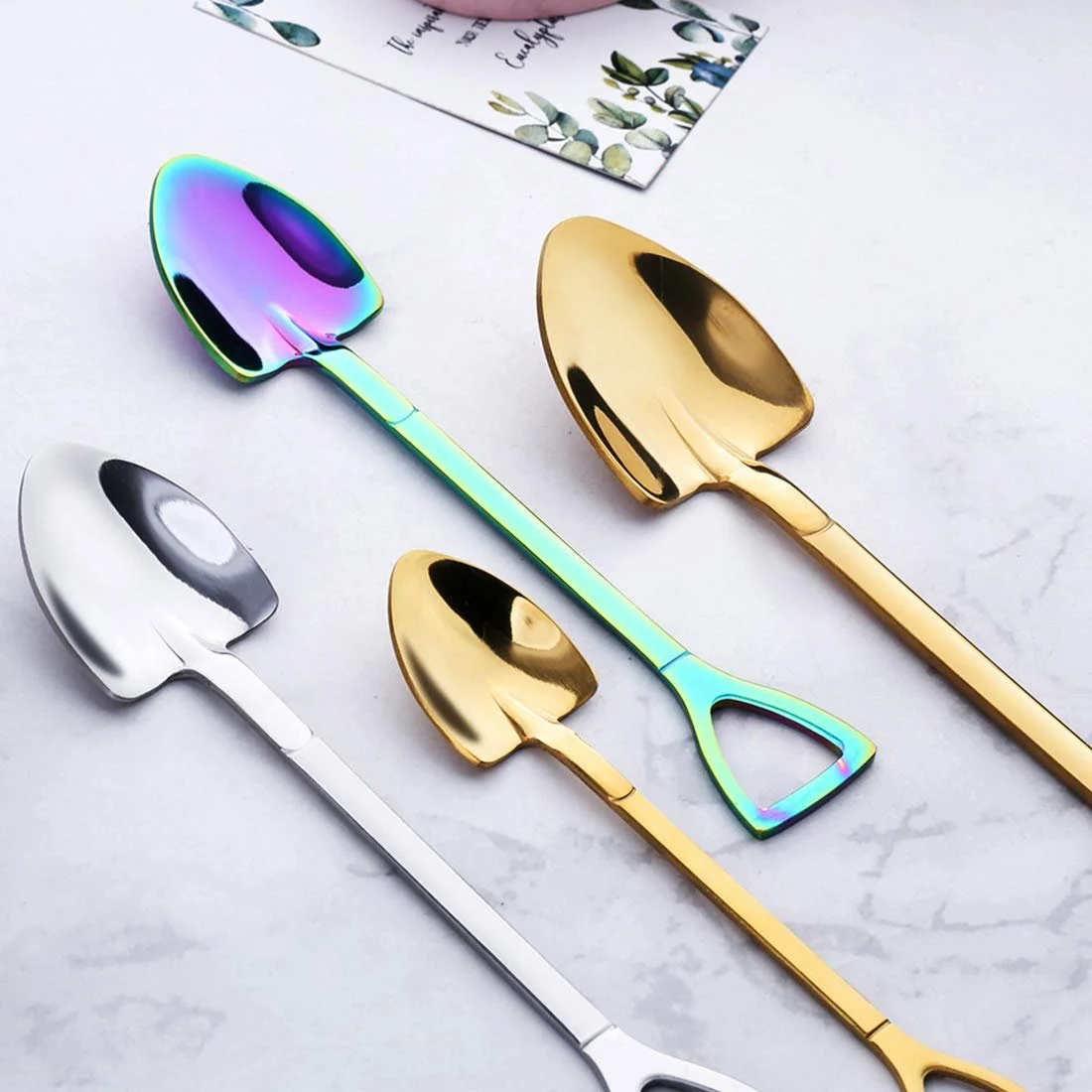 Ложка Шпатель з нержавіючої сталі 304, 6 шт, різнокольорова, фото №4