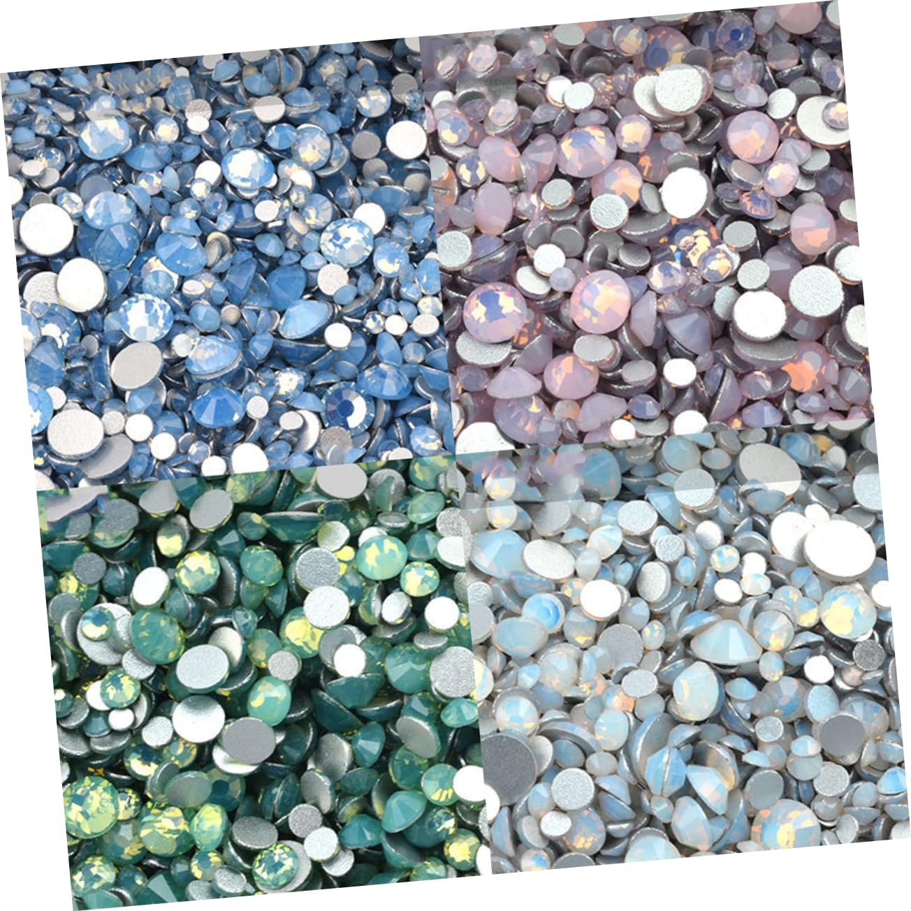 Набор стеклянных маникюрных страз, 4 шт, разноцветные, для декорирования ногтей, аксессуары для ногтей для женщин и девушек, идеально подходят для творческого дизайна и украшений ногтей, фото №2