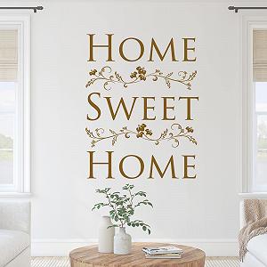 Наклейка на стіну Home Sweet Home Квіти самоклейна 73 x 57 см 071 Сірий - Фото 1