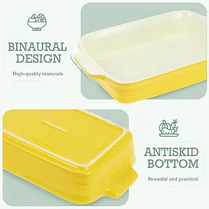 Форма для запекания BESPORTBLE керамическая прямоугольная с двойными ручками термостойкая штабелируемая synthetic.ua - Фото 1