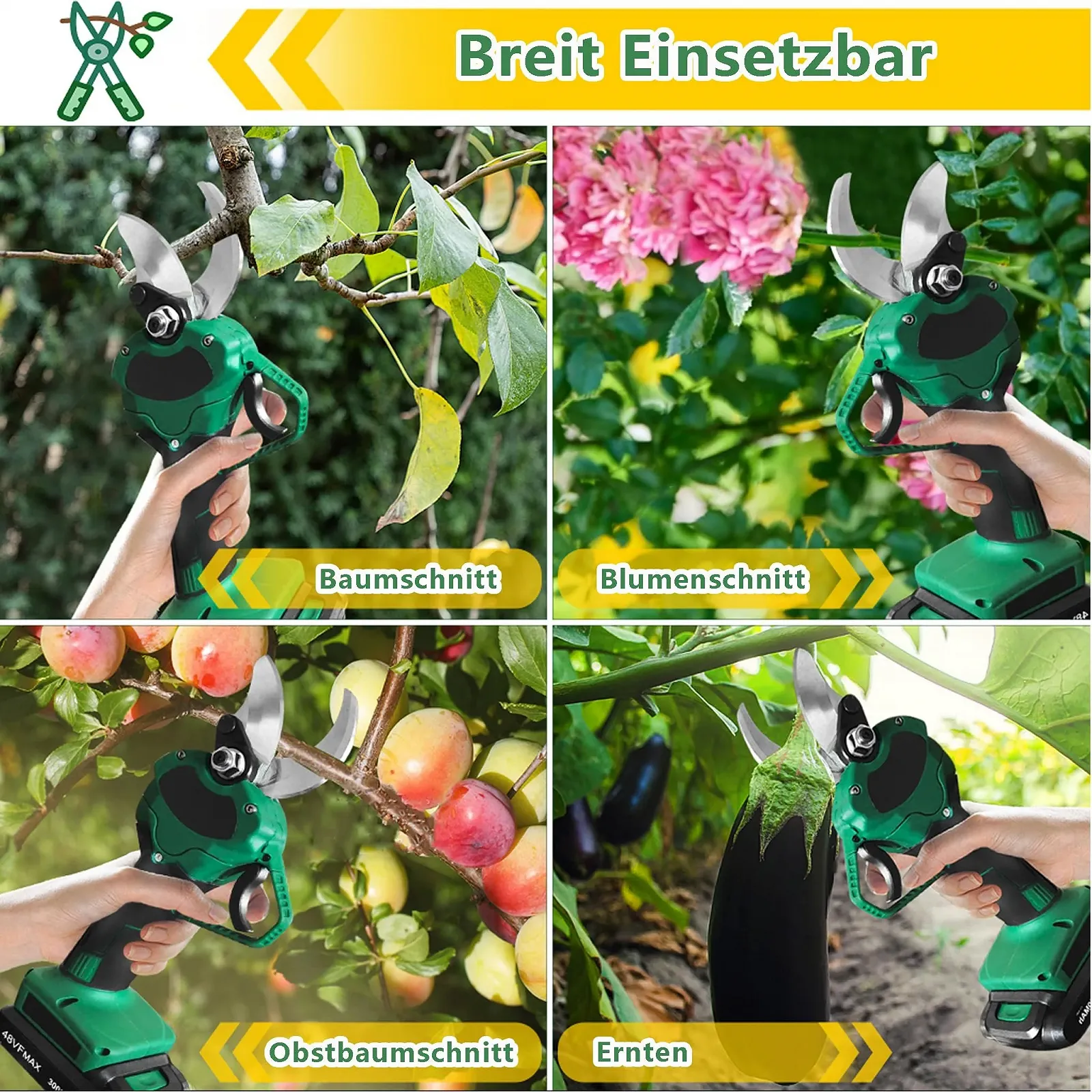 Електричні секатори XMTECH акумуляторні, 21 V, 3000 mAh, фото №3