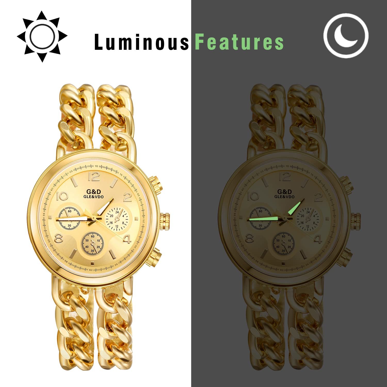 Часы Женские JewelryWe Аналоговые Кварцевые Водонепроницаемые 30 м Золотой/Серебряный, фото №3 Часы Женские JewelryWe Аналоговые Кварцевые Водонепроницаемые 30 м Золотой/Серебряный, фото №3