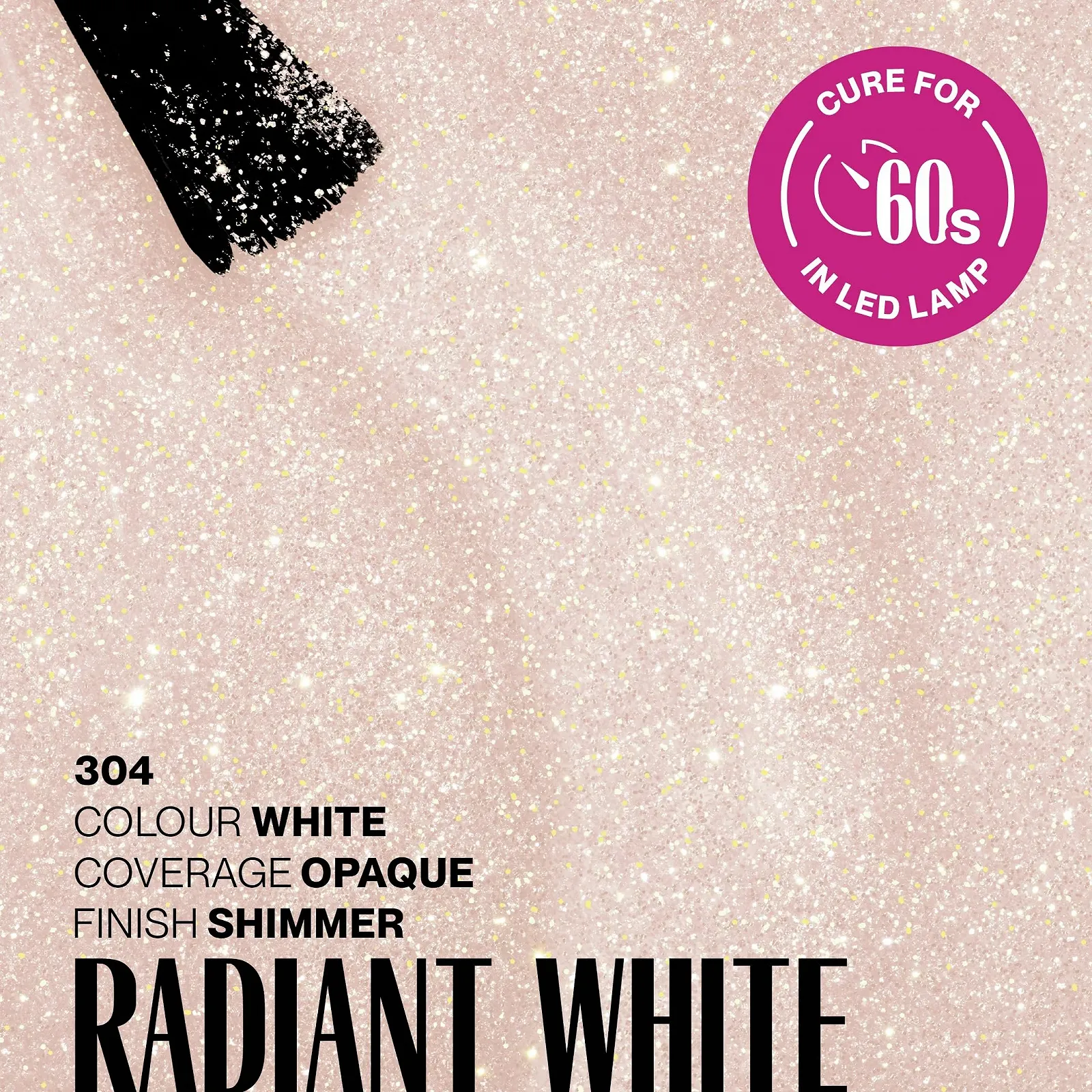 Гель-лак Pink Gellac 304 Radiant White, 15 мл, белый, фото №4