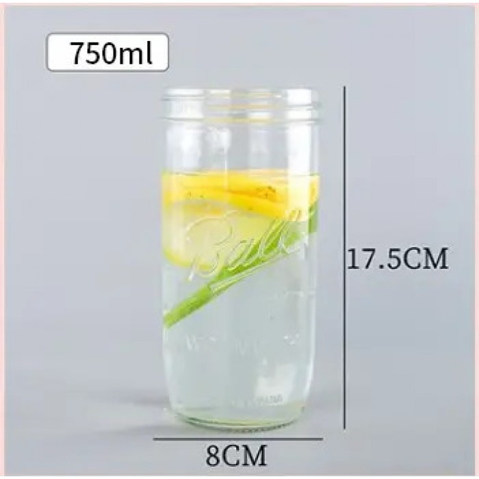 Банка Ball Mason Jars с деревянной крышкой и трубочкой 750 мл, фото №5