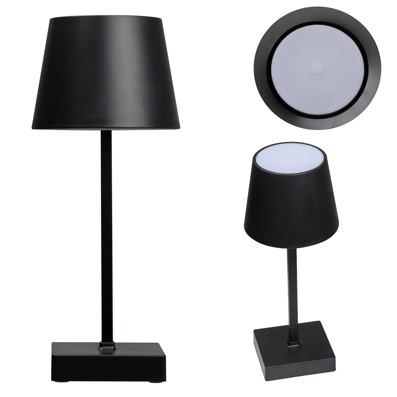 Настільна лампа LED комплект 2 шт акумуляторна пластикова сенсорна чорна, фото №1