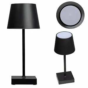Настільна лампа LED комплект 2 шт акумуляторна пластикова сенсорна чорна - Фото 1