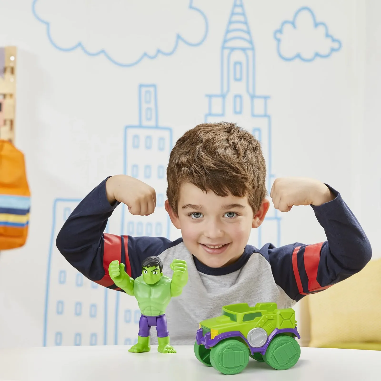 Ігрова фігурка та транспорт Hasbro Marvel Spidey and his Amazing Friends Play-Doh Hulk & Smash Truck F3989 різнокольоровий, фото №7