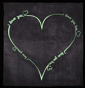 Плед One-home Cuddly Love You Heart Сірий, що світиться у темряві, пухнастий, розмір: 150 x 200 см synthetic.ua - Фото 1