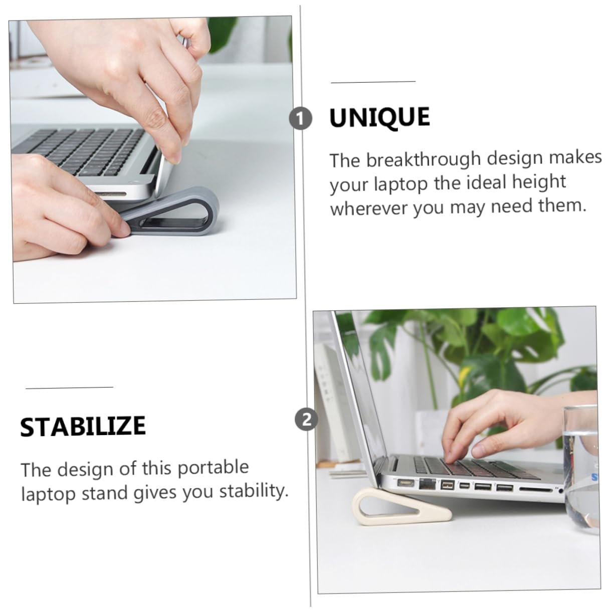 Подставка для ноутбука Регулируемая по высоте Эргономичная Стабильная для настольного использования и охлаждения Совместима со всеми ноутбуками, 4 шт, фото №6