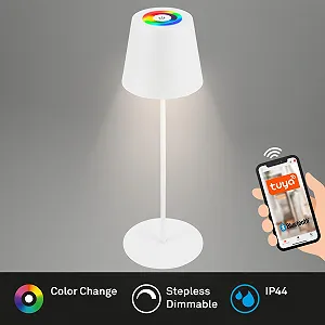 Светодиодная настольная лампа BRILONER Smart RGB+W аккумуляторная с управлением через приложение 10,5 x 36 см белая synthetic.ua - Фото 1