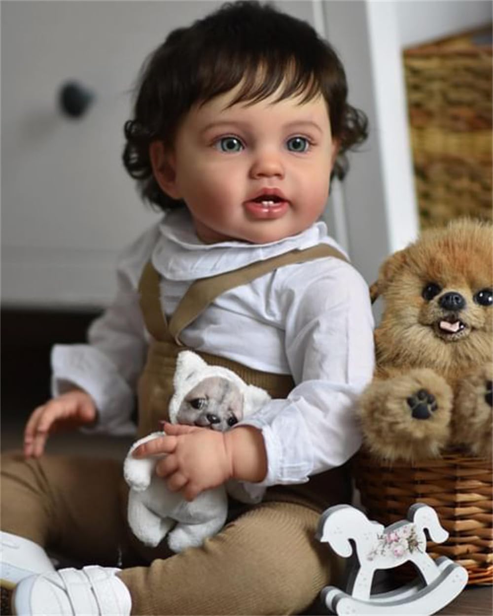 Кукла Anano Reborn Toddler 60 см Reborn Baby Boy с волосами Реалистичная кукла с зубами и подлинным видом, фото №4
