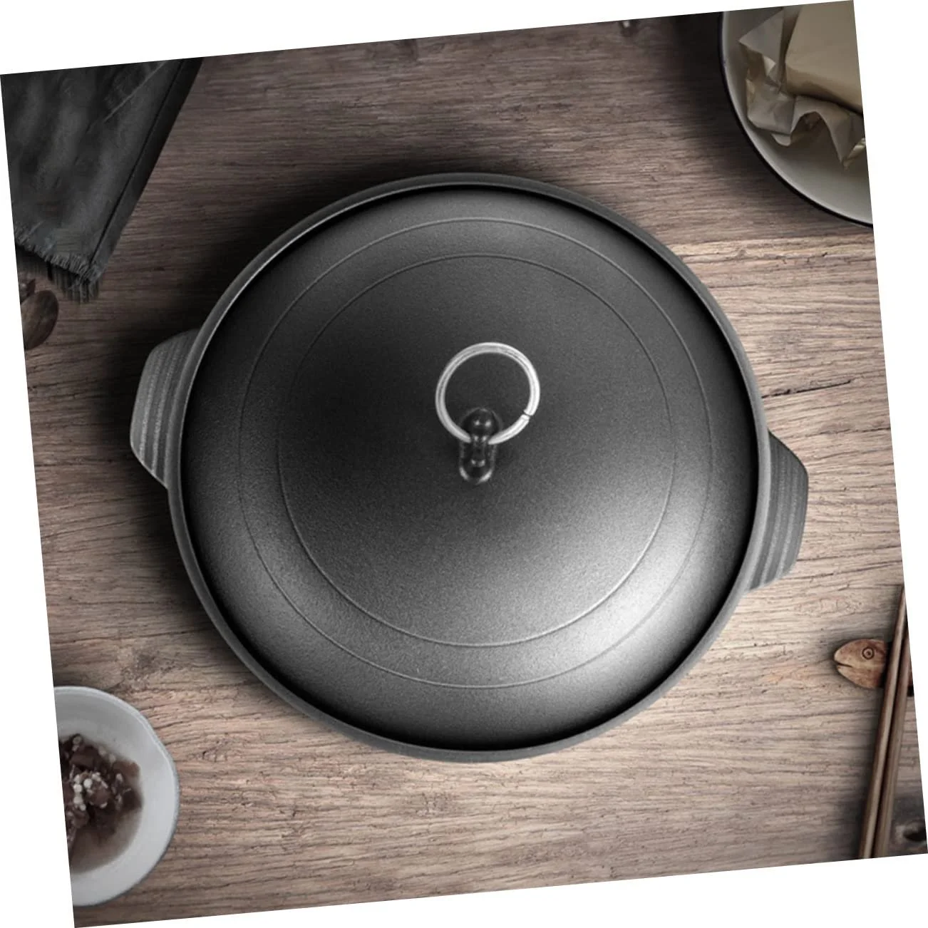 Каструля Sosoport Чавунна жаростійка з нековзною ручкою для тушкування курки та рису, фото №5