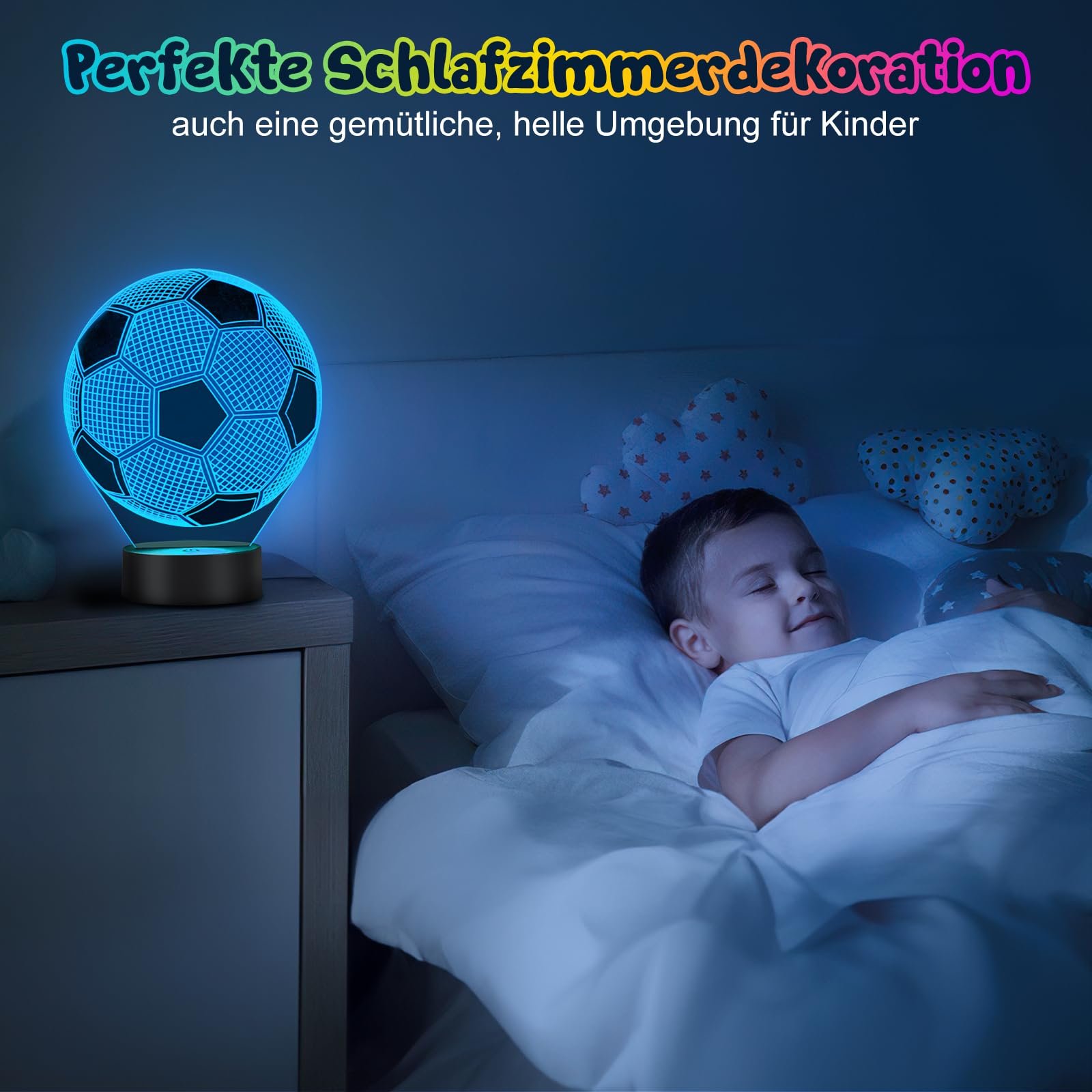 Нічник Linkax 3D LED Світло ілюзії Настільна лампа 7 кольорів Пульт дистанційного керування, фото №7