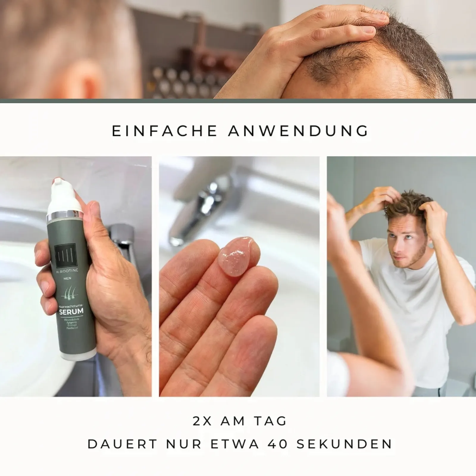 Сироватка Шампунь H-ROOTINE Набір для росту волосся для чоловіків (100 мл) & Кофеїновий шампунь (200 мл), фото №5 Сироватка Шампунь H-ROOTINE Набір для росту волосся для чоловіків (100 мл) & Кофеїновий шампунь (200 мл), фото №5