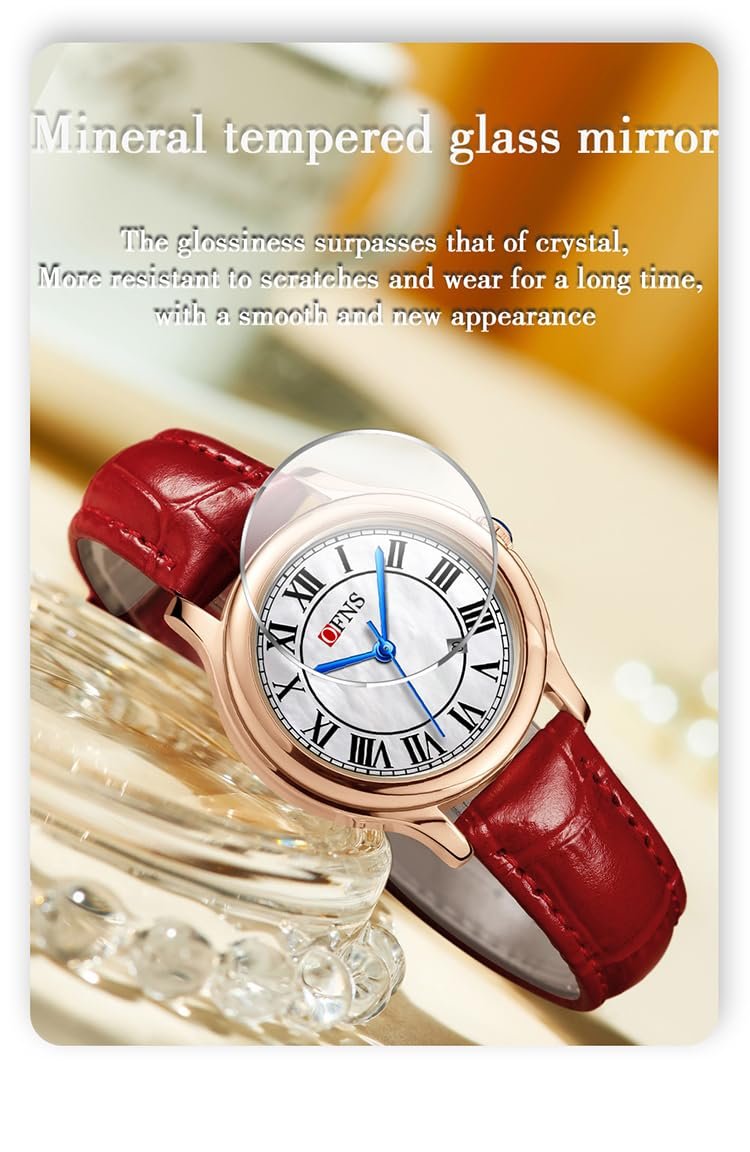 Женские Кварцевые Часы Forrader Classic Business, Ремешок из нержавеющей стали, Натуральная Кожа, Элегантные Римские Цифры, Календарь, фото №6