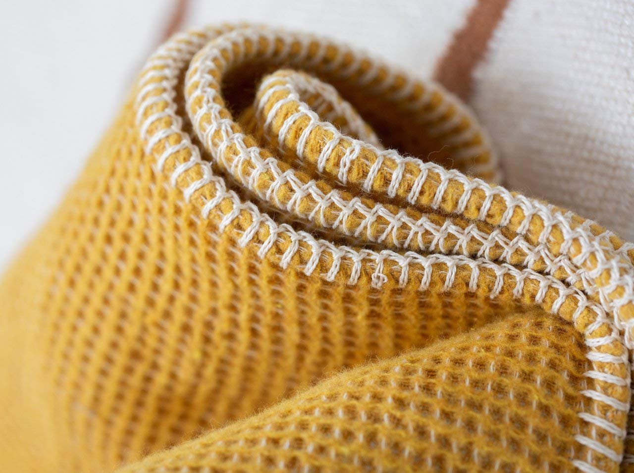 Покривало David Fussenegger Lido Uni 140 x 200 см Гірчично-жовтий, фото №3