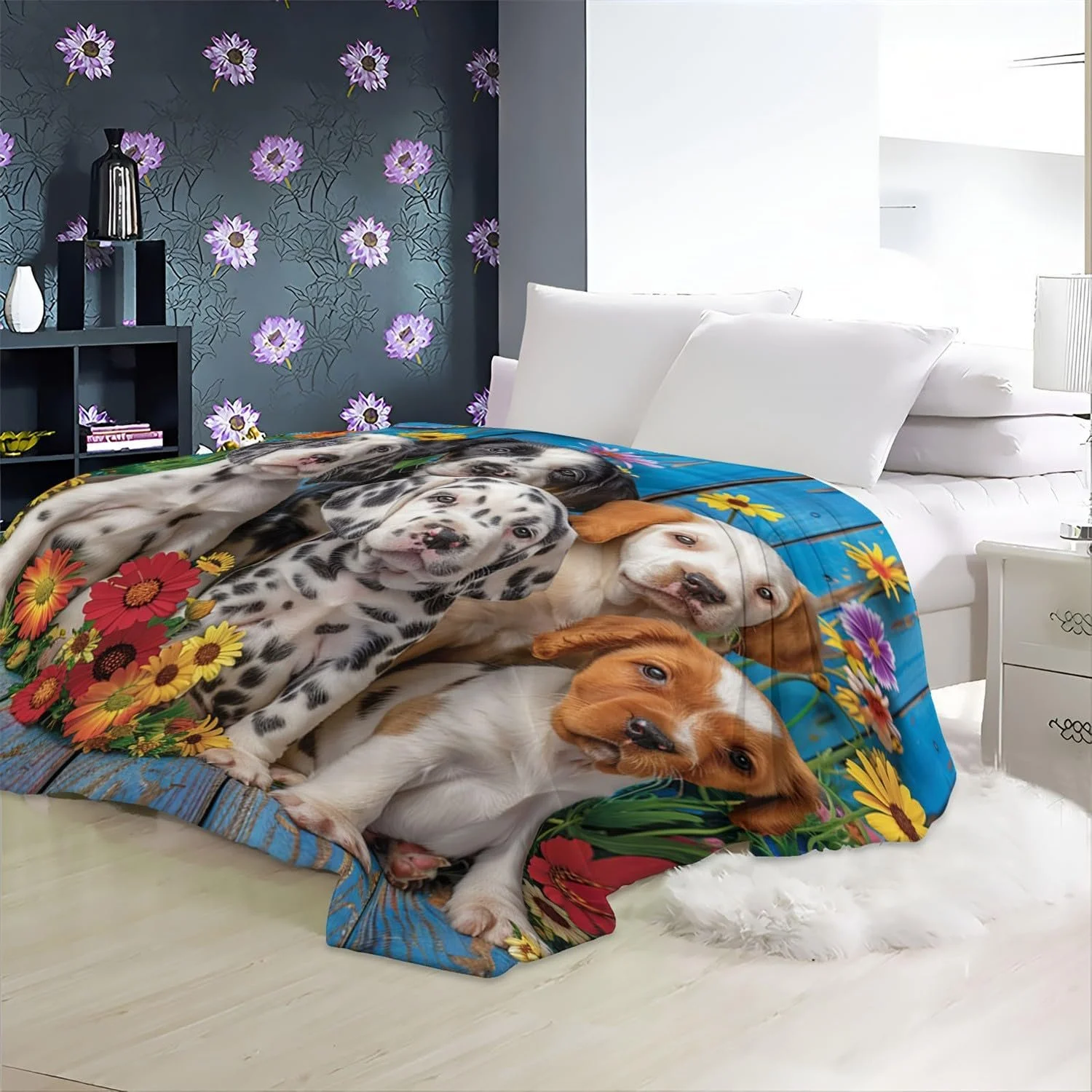 Покривало Флісове 130x150 см Візсла та ромашки, фото №4