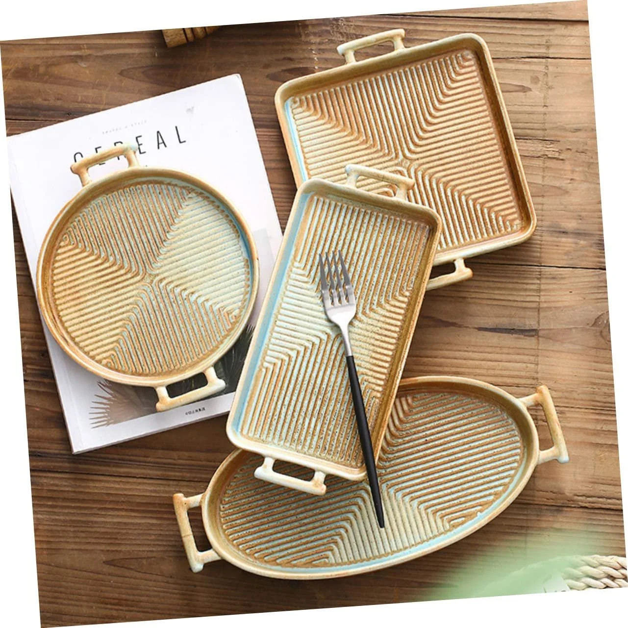 Форма для запекания керамическая NOLITOY прямоугольная 8,75 дюйма с двумя ручками термостойкая, фото №8