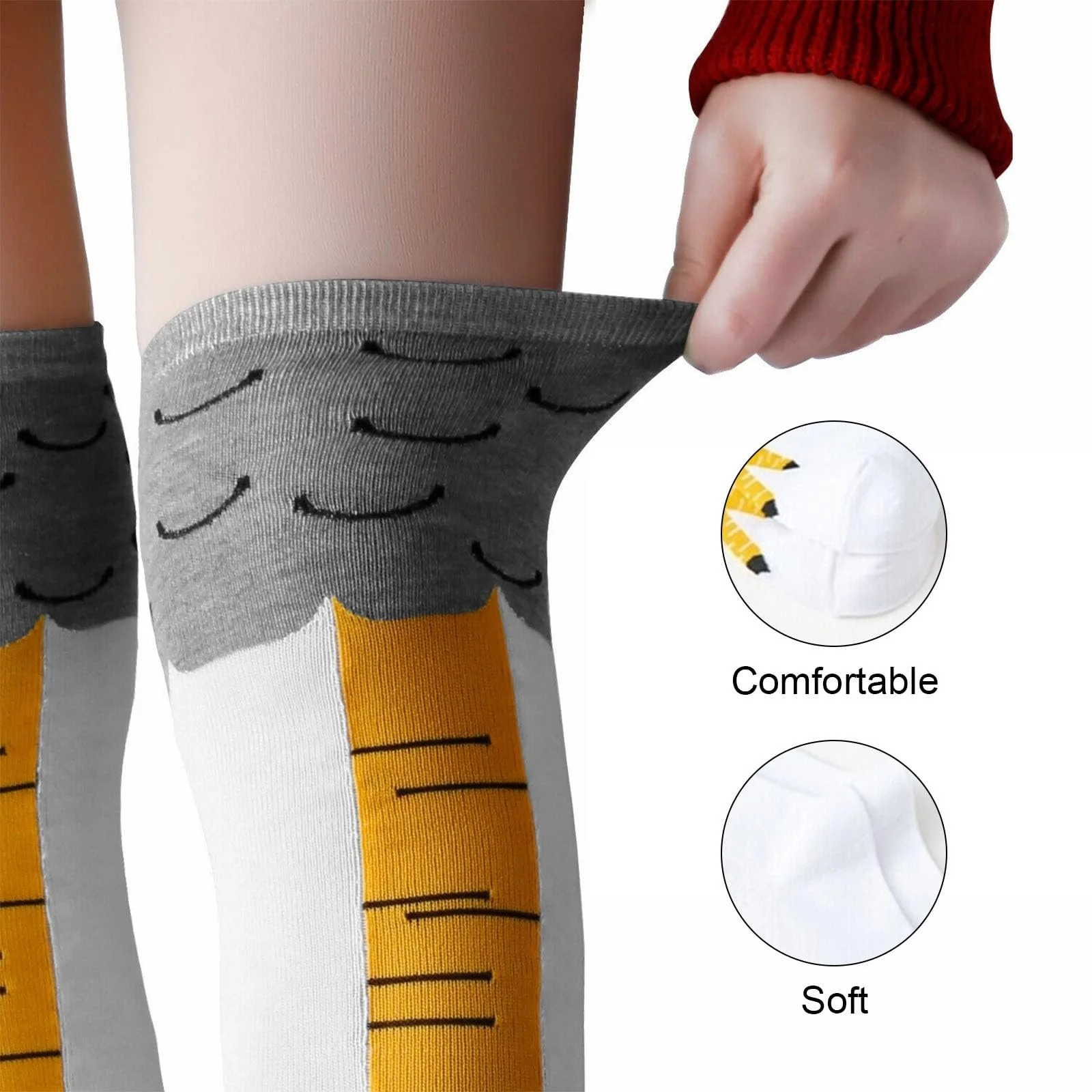 Шкарпетки з курячими ніжками, 1 пара, One Size, фото №3