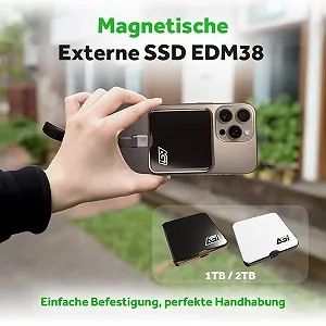 Портативний зовнішній SSD AGI EDM38 2 ТБ USB 3.2 Gen2x2 20 Гбіт/с 2050 МБ/с Чорний synthetic.ua - Фото 1