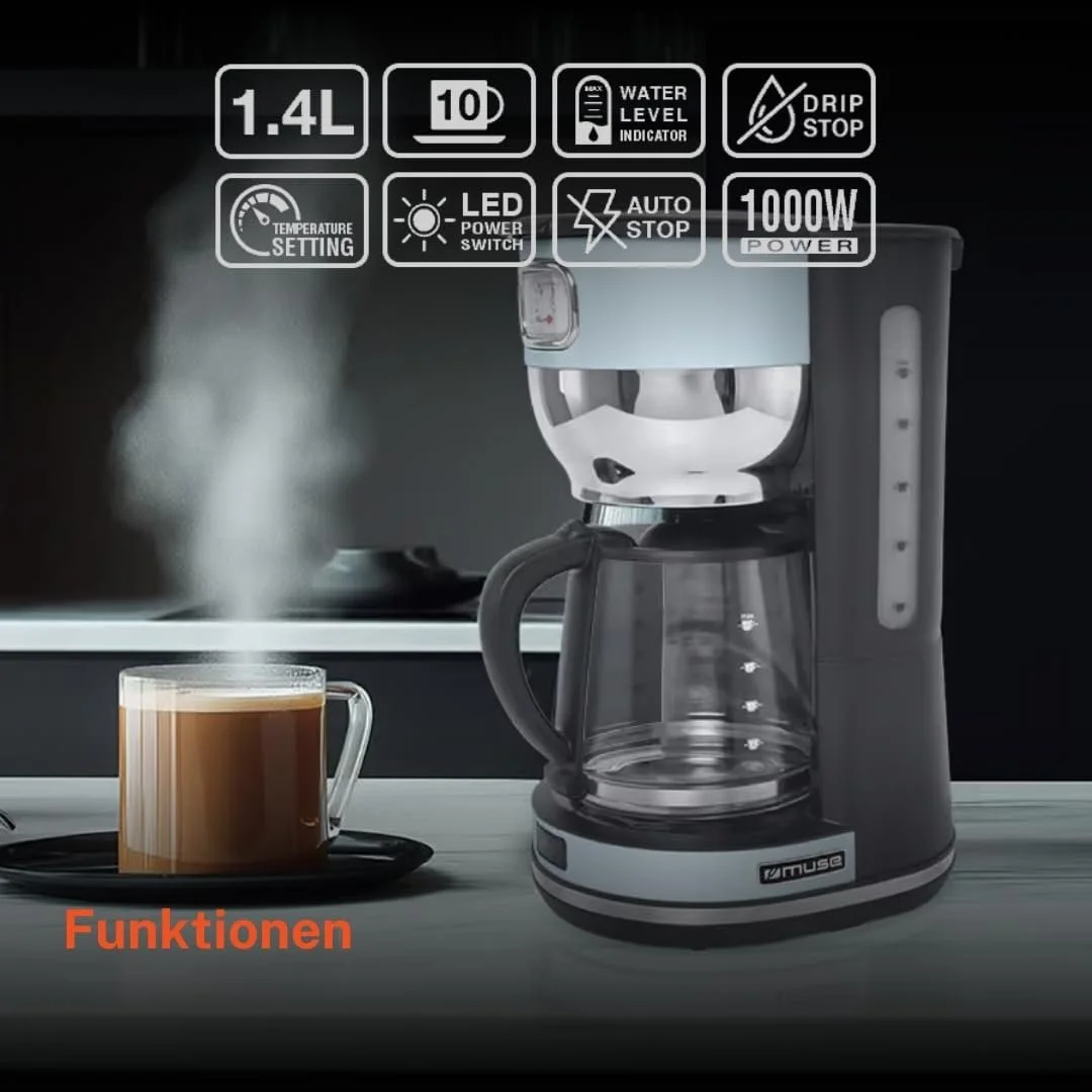 Кофеварка капельная Muse MS-220 VB Retro 1.4 л, фото №6