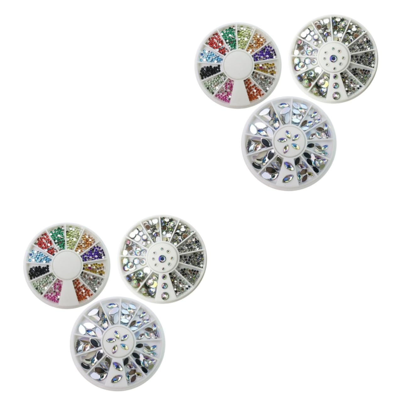 Набір для дизайну нігтів FRCOLOR з 6 предметів з кольоровими діамантами, фото №1