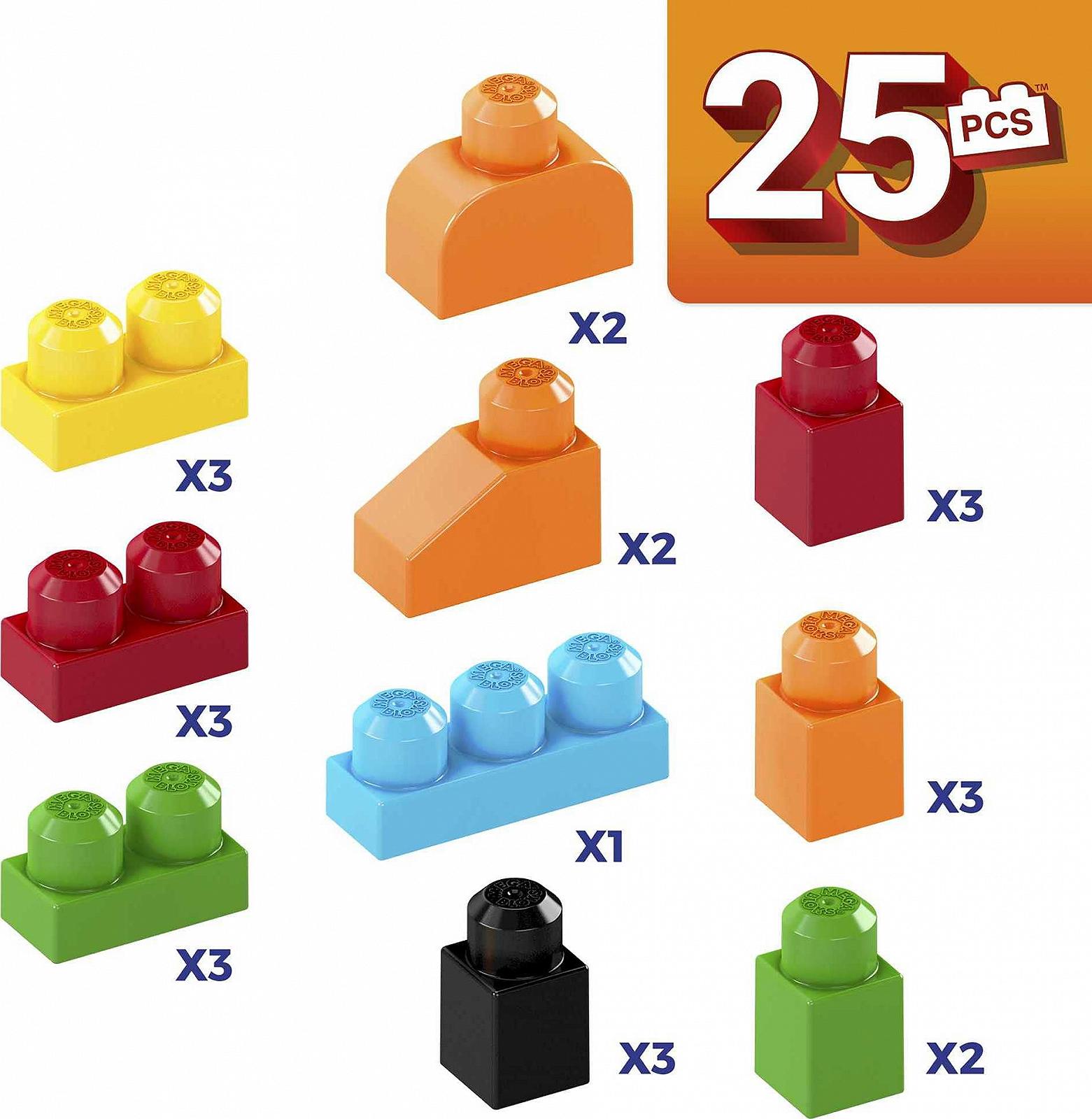 Игрушка Mega Bloks GPG20 Lion Building Block Box (25 штук) для детей от 1 года, фото №3