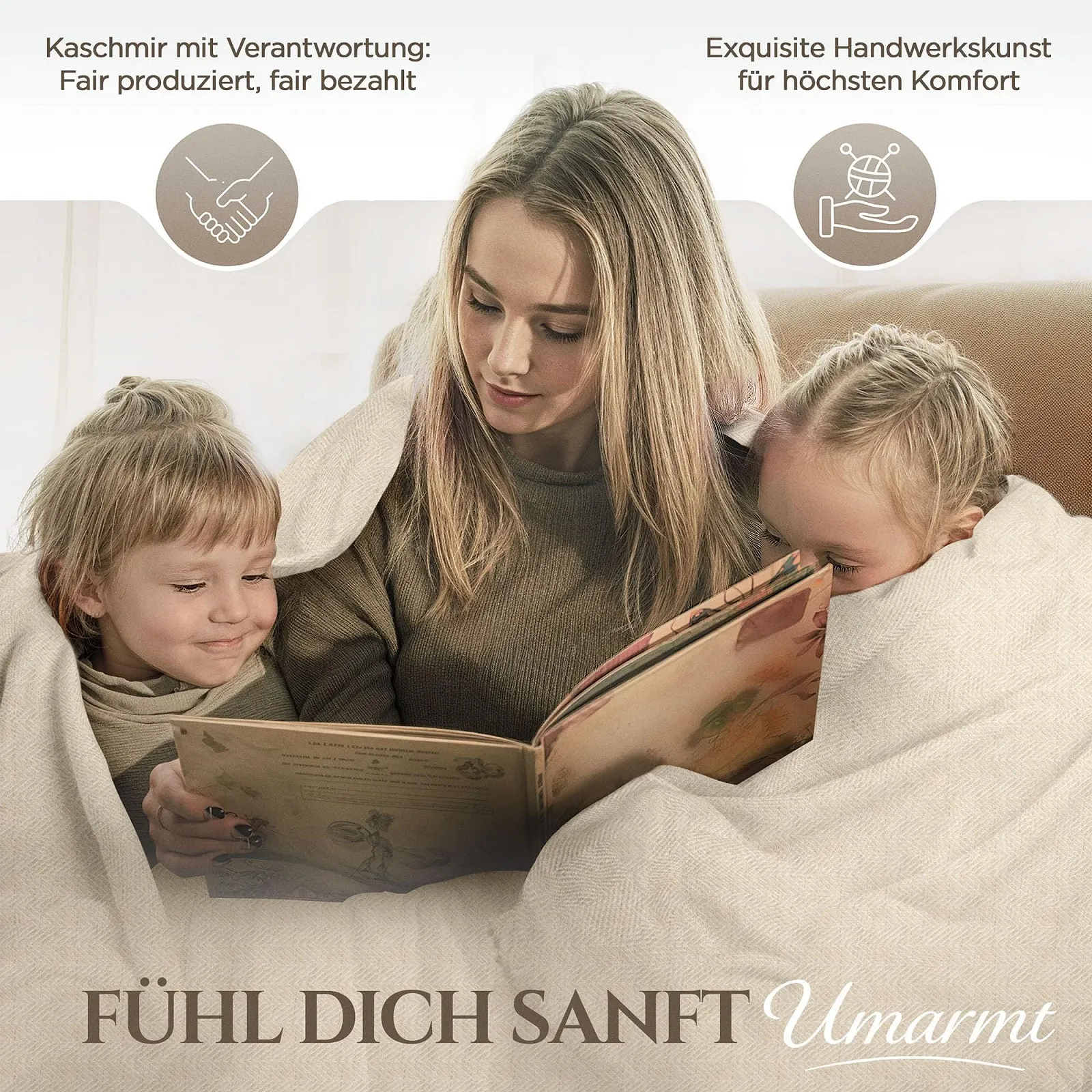 Покривало Yanopurna Кашемір Вручну ткана Покривало з 100% кашемірової вовни для дивана - 135 x 270 см, фото №4