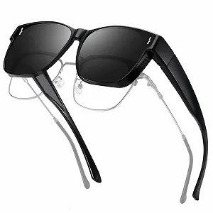 Накладные солнцезащитные очки поляризованные, защита UV400, черные. - Фото 1