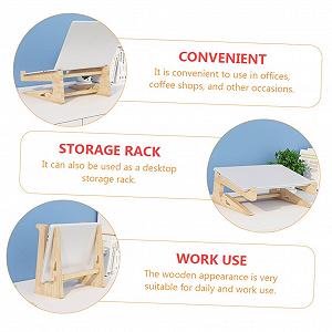 Підставка для ноутбука Дерев'яна ергономічна для комп'ютера з нековзними ніжками для кращої постави та вентиляції synthetic.ua - Фото 1