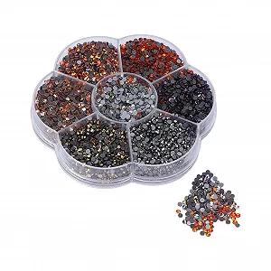 Стрази Сім Кольорів, Плоскі, 10080 шт, Різнокольорові DIY Стрази Райдужні круглі synthetic.ua - Фото 1