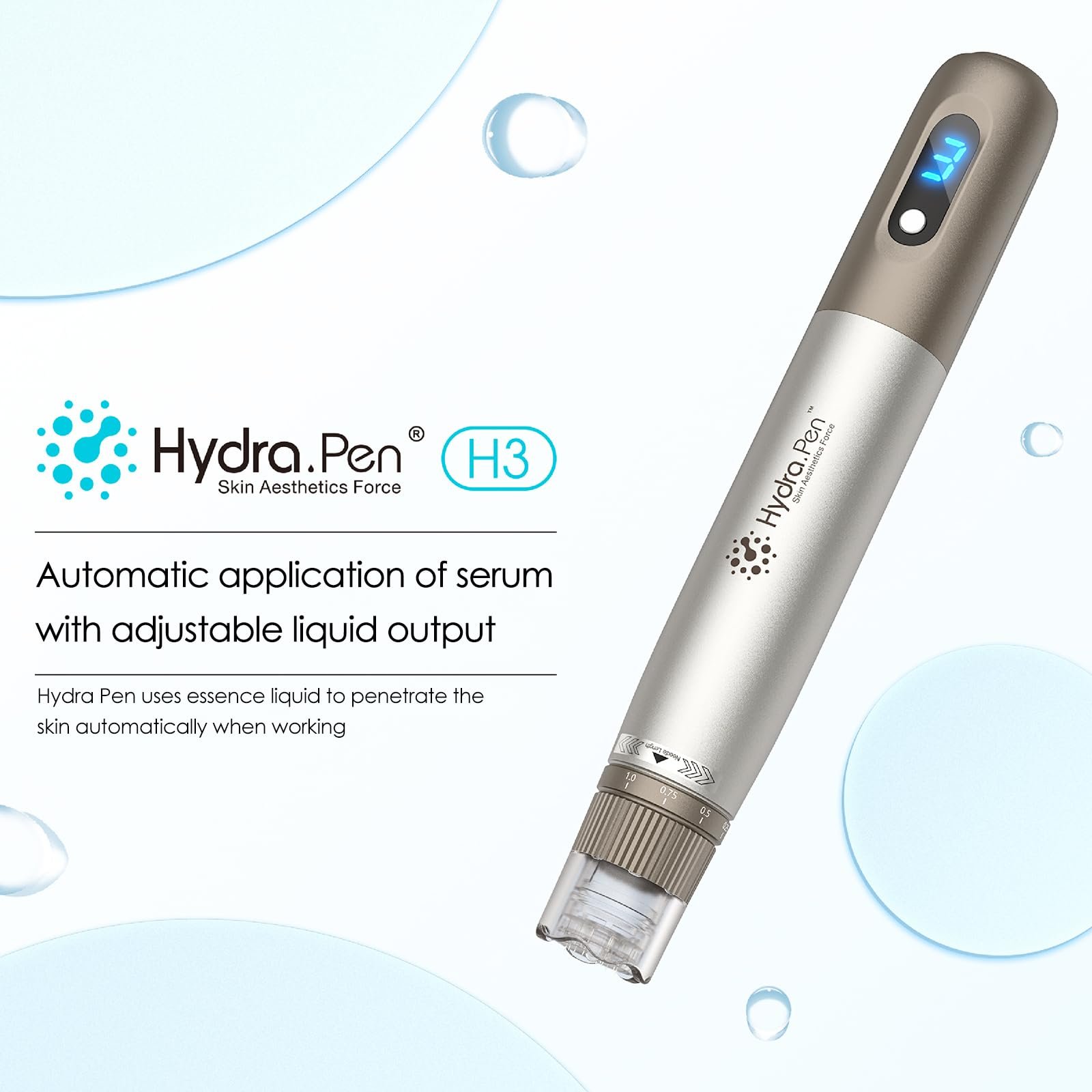Ручка для микронидлинга Hydra Pen H3 Профессиональный аппликатор сыворотки Micro Needle Machine с 22 сменными насадками Derma Stamp (12 x 12 Pins + 5 x Nano HR + 5 x Nano HS), фото №9