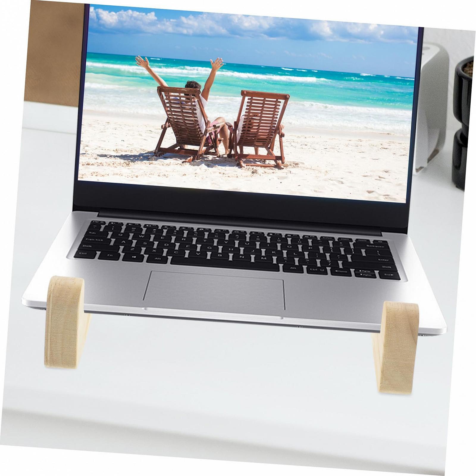 Підставка для ноутбука Деревʼяна Ергономічна Настільна Міцна Портативна (2 шт. в упаковці), фото №4