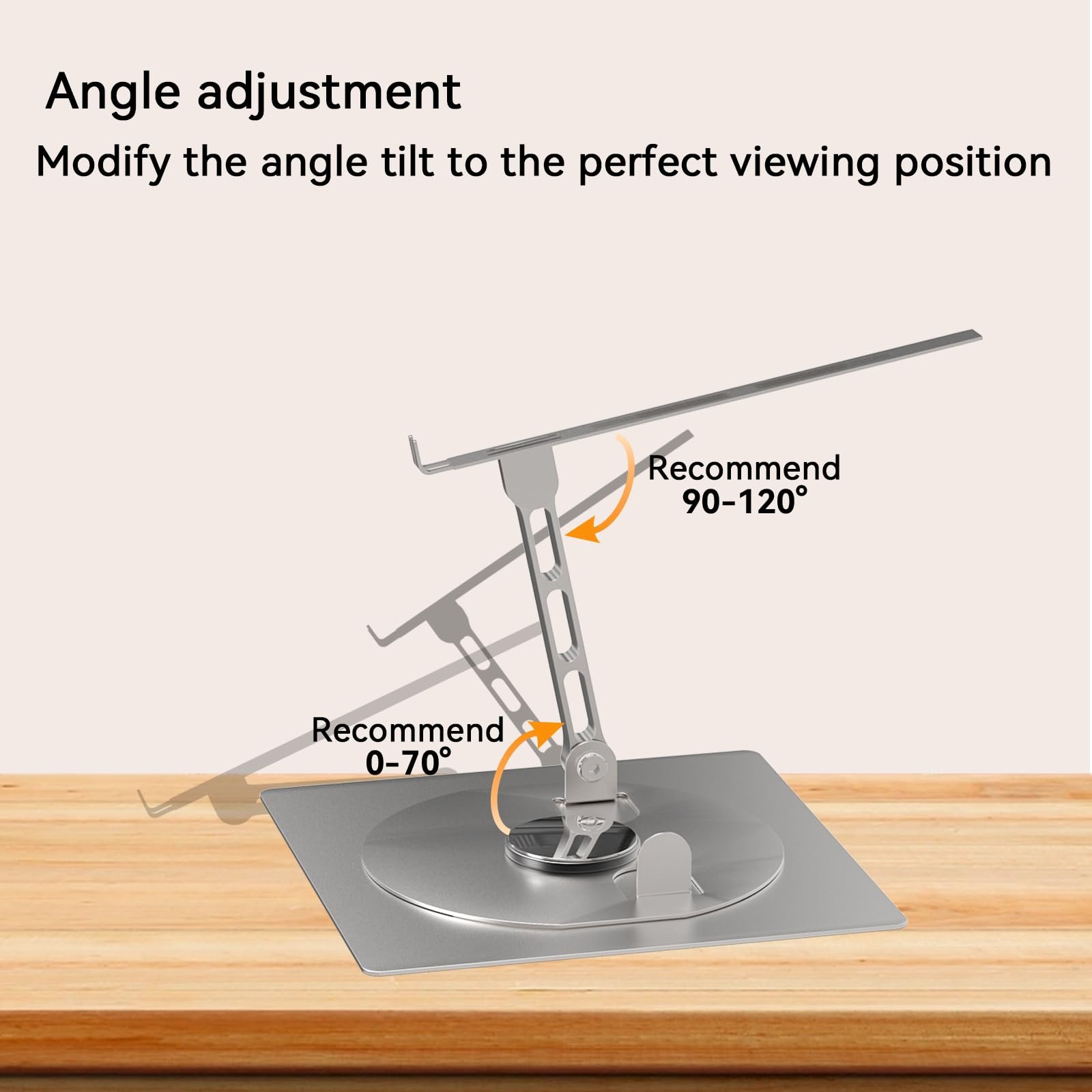 Підставка для ноутбука Shefor, обертова основа 360, регульована по висоті, міцна алюмінієва, фото №3