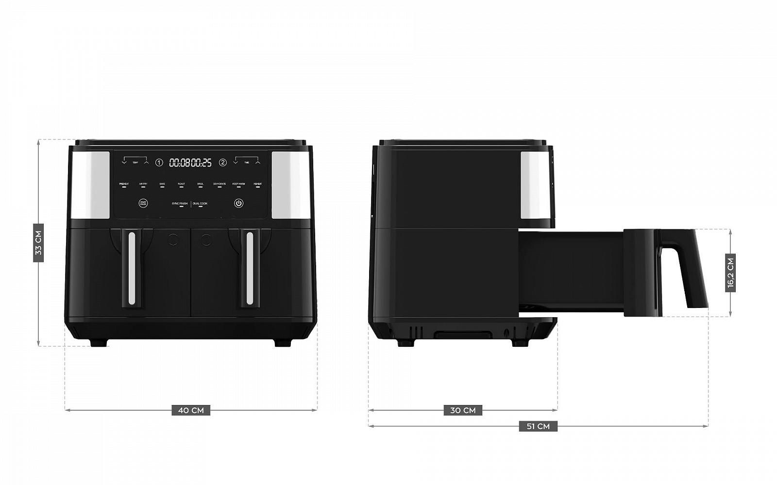 Мультипечь VERTENZ Taste 90 9L с двумя камерами 2600 W Black, фото №8