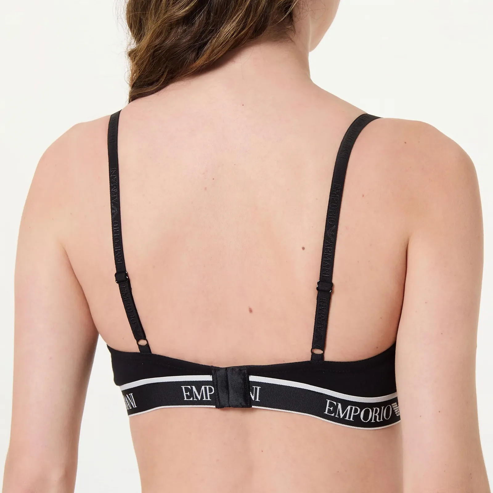 Бюстгальтер-трикутник Emporio Armani з логотипом на стрічці та ущільненими чашками, фото №3
