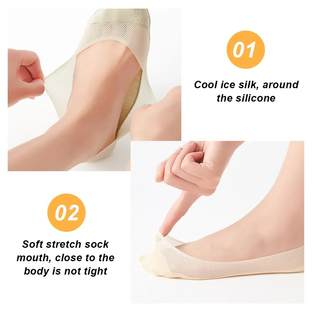 Шкарпетки Ballerina Жіночі Чорний + Тілесний, 4 пари, фото №3