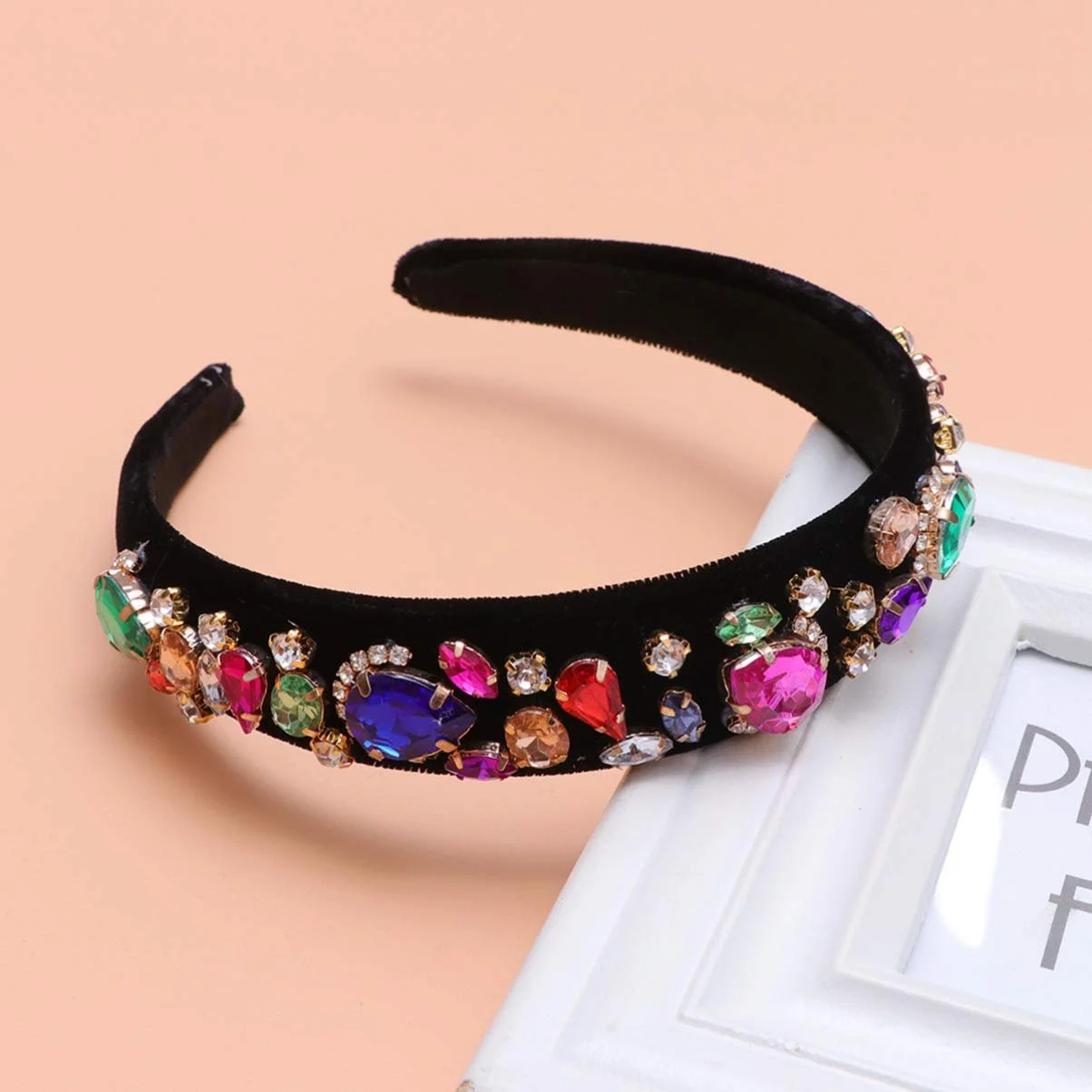 Обруч на голову HEALLILY Широка Зі Стразами Діамант Самоцвіт, фото №9