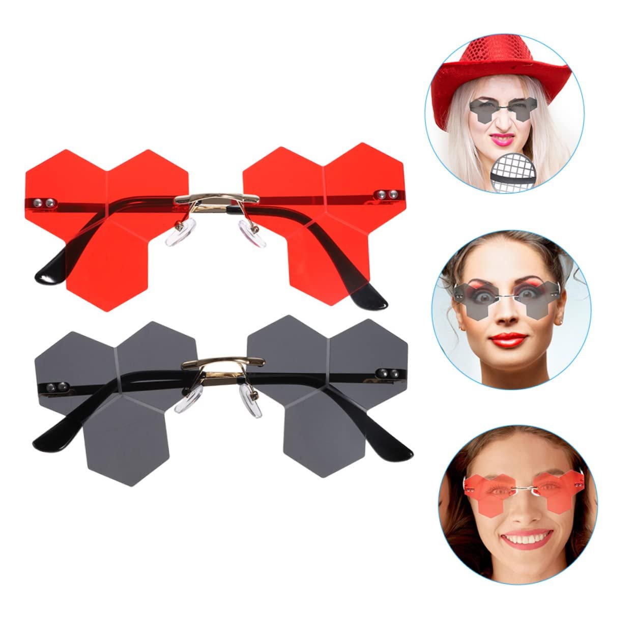 Набір сонцезахисних окулярів для вечірок PACKOVE 4 шт Безрамкові, фото №9