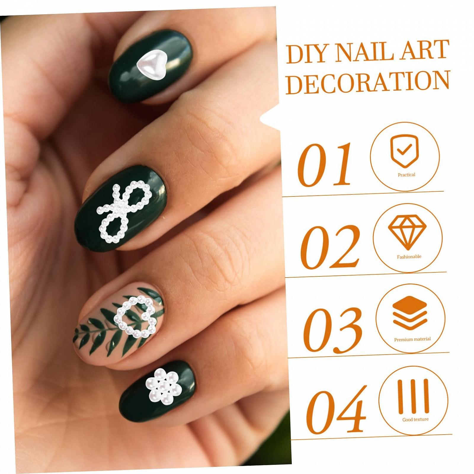 Украшение для ногтей Healvian 1 набор, жемчуг Дин-Дин, белые, фото №7