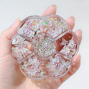 3D Украшения для ногтей в виде бабочек, 2 коробки Блестящие стразы для ногтей, украшения для рукоделия, милые бабочки, дизайн ногтей, смола, аксессуары для ногтей с коробкой для хранения synthetic.ua - Фото 1