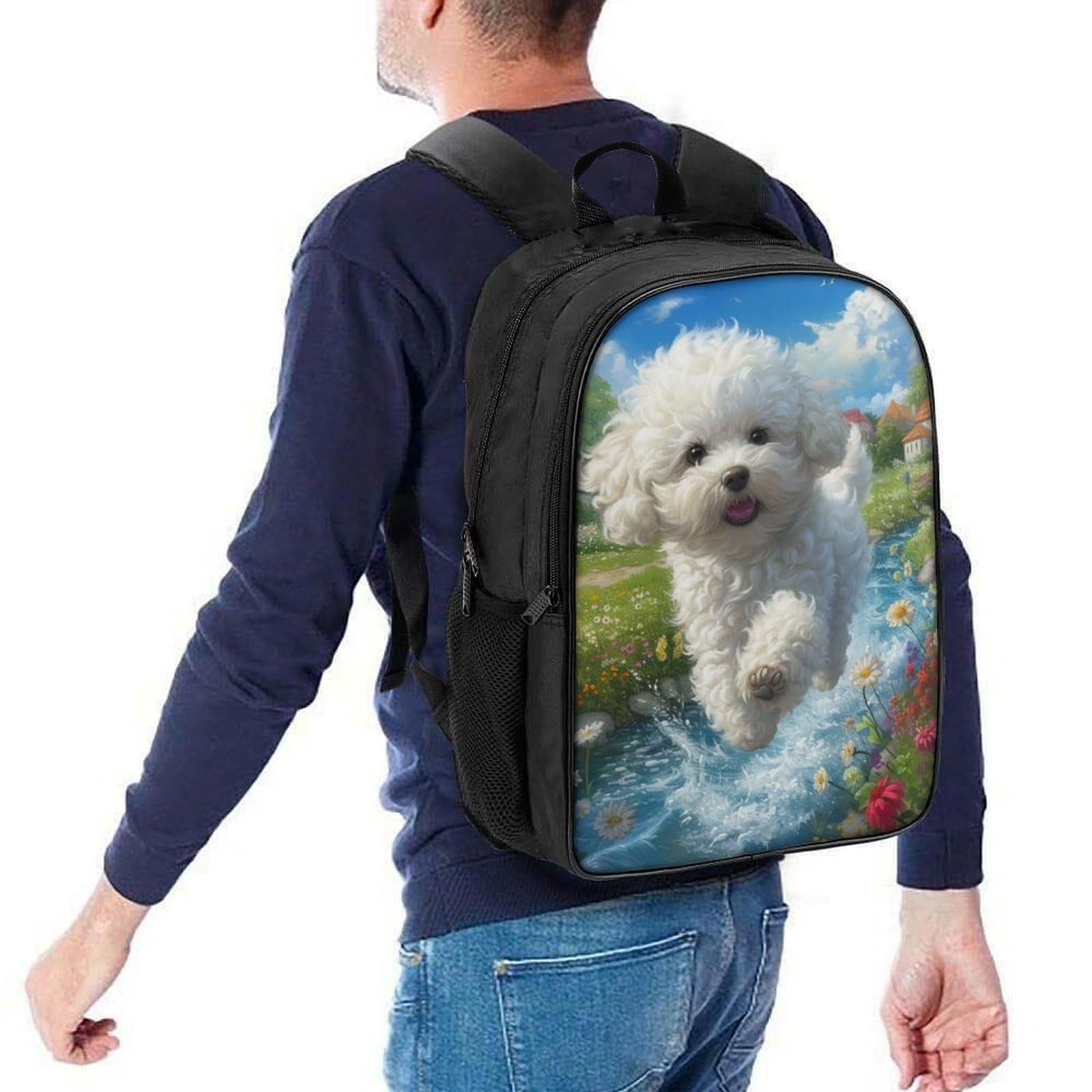 Рюкзак школьный FPAKAKIIE Dog для девочек-подростков, большой, для школы, треккинга, путешествий, 40x28x16 см, фото №5