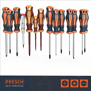Набір викруток Presch 14 предметів VDE-GS магнітні з настінним кріпленням та тестером напруги synthetic.ua - Фото 1